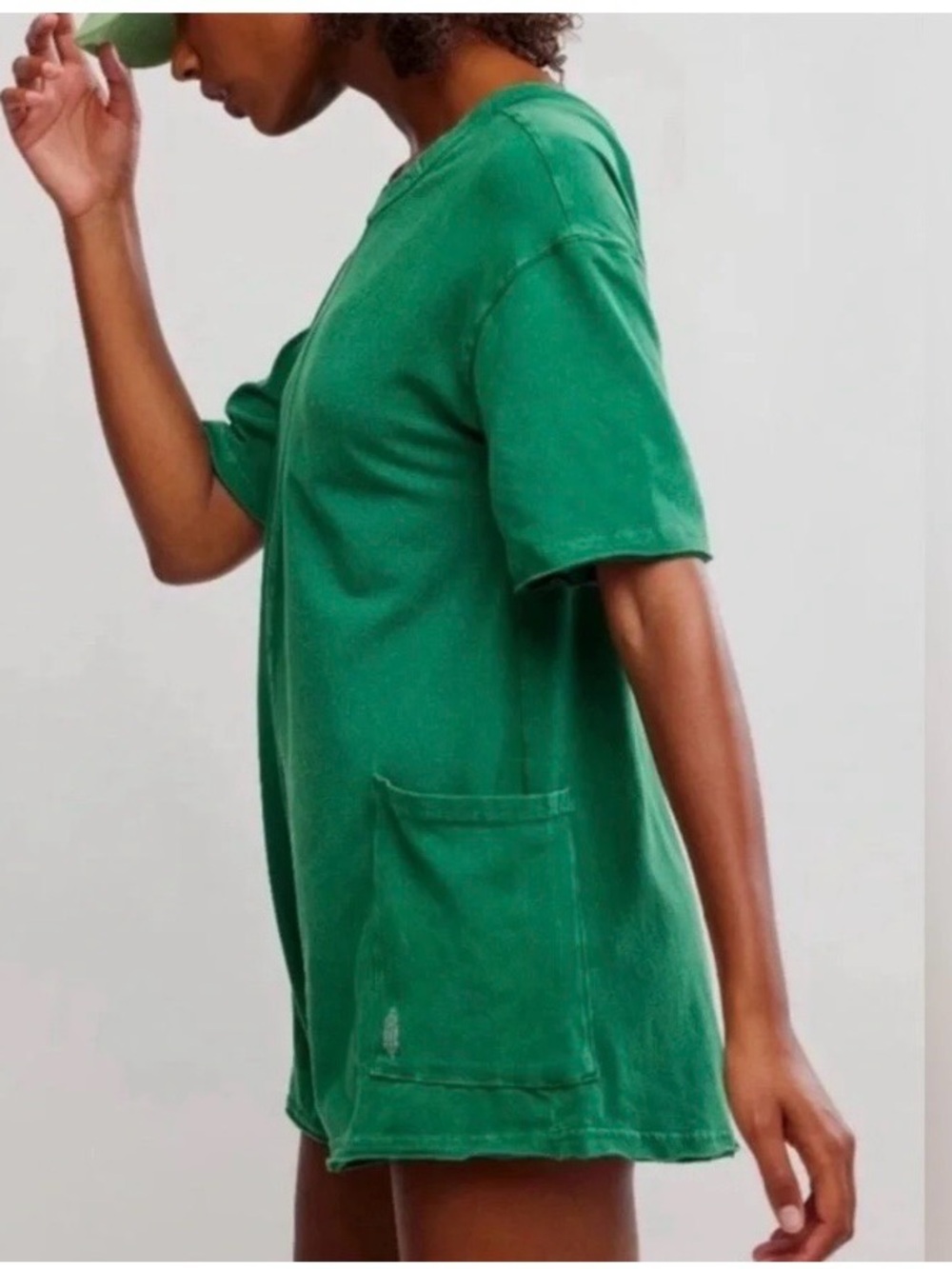 Free People Movement Hot Shot Casual Green Short Romper Oversized Roomy Pockets - Picture 5 of 16